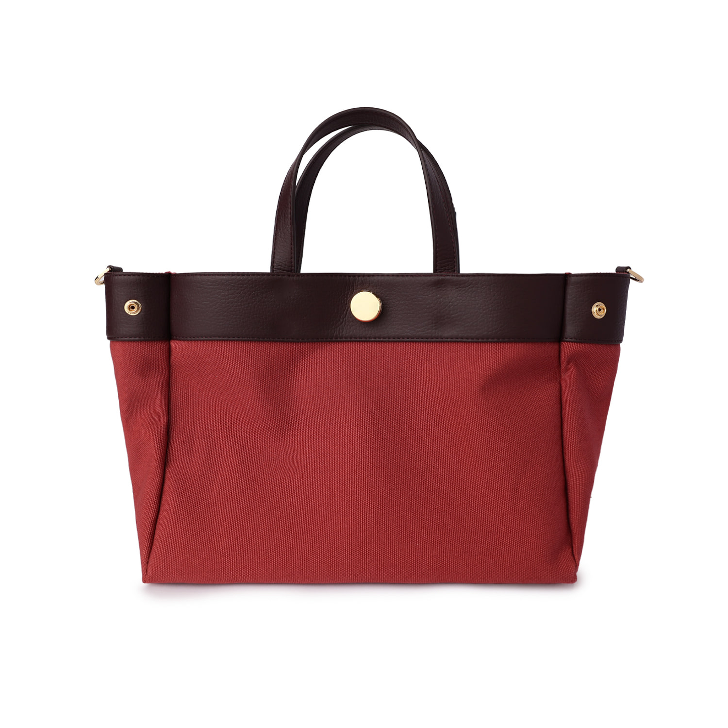 AERIA Two-Tone Canvas Work Tote – Wine Color (Pre-Order)