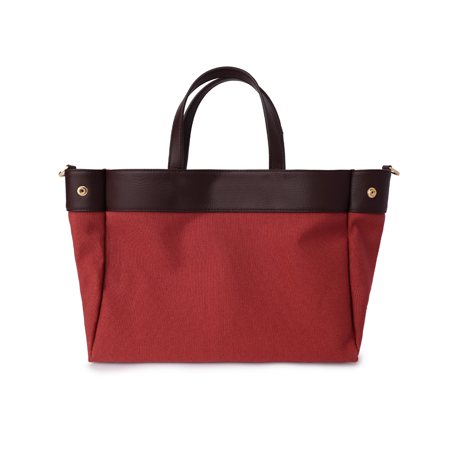 AERIA Two-Tone Canvas Work Tote – Wine Color (Pre-Order)